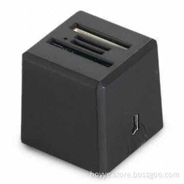 Multiple Memory Card Reader with Four Ports, Measures 34 x 34 x 36.5mm